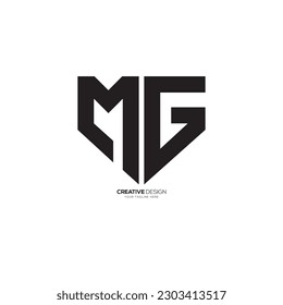 Letter MG with security shield protection business modern unique logo. MG logo. GM logo