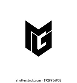 Letra MG diseño simple de logotipo vectorial