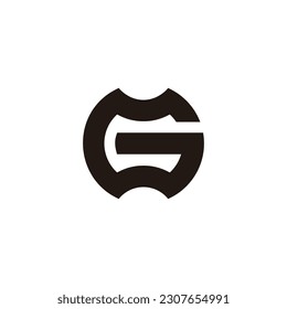 letter mg simple round geometric logo vector 