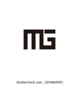 Letter MG square, connect geometric symbol simple logo vector