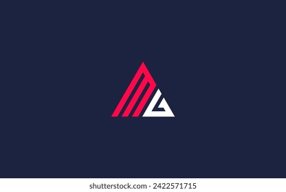 letter mg with triangle logo icon design vector design template inspiration