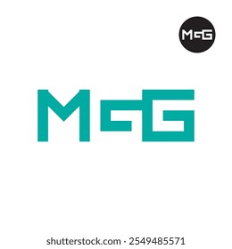 Espaço negativo do logotipo da letra MGg