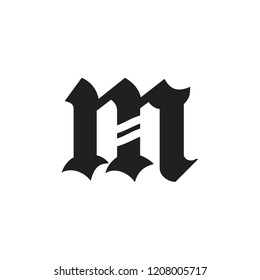 letter mh abstract logo vector