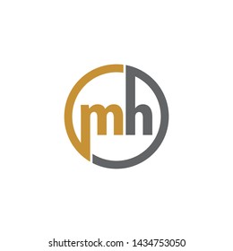 Letter MH circle logo design vector