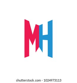 letter mh geometric design logo