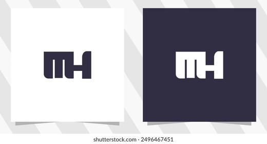 Letra mh hm Vector de diseño de logotipo