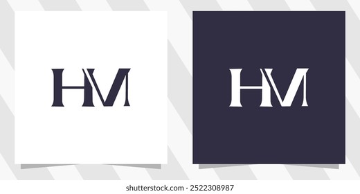Buchstabe mh hm Logo Design Vektor