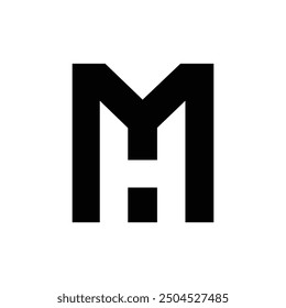 Letra Mh o Hm espacio negativo nuevo logotipo único