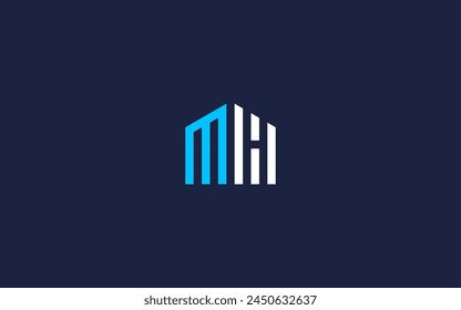 letter mh with house logo icon design vector design template inspiration