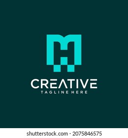 letter MH logo design concept