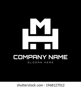 Letter MH Logo Design. Vector Illustration.