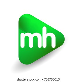 Letter MH logo in triangle shape and colorful background, letter combination logo design for business and company identity.
