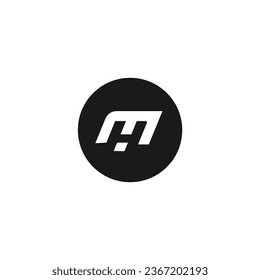 letter mh logo vector image