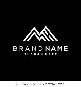 letter MH mountain logo design element vector template