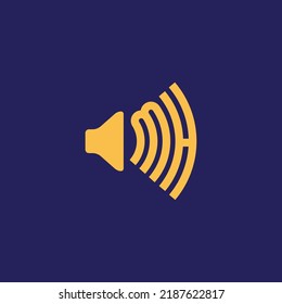 Letter MH with speaker sound symbol  logo icon sign design concept. Vector illustration