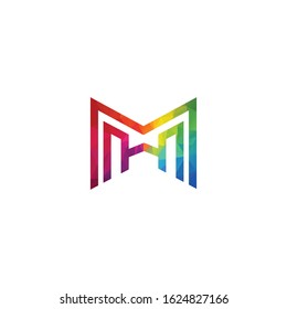 Letter MH vector logo design. Initial M H vector logo design concept.	
