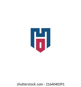Letter MHO Shield Minimal Simple Modern Logo