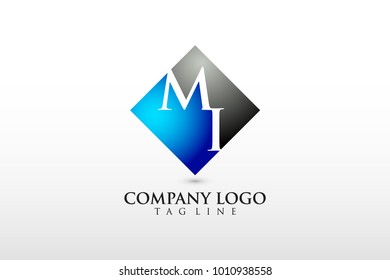 letter mi, im company logo vector