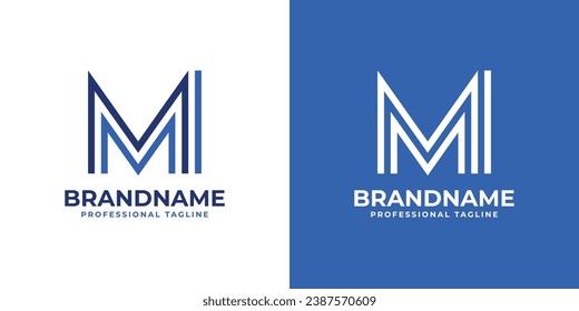 Letter MI Line Monogram Logo, suitable for business with MI or IM initials.