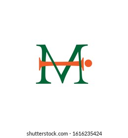 letter mi linked abstract colorful logo vector