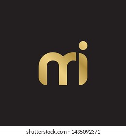 Letter mi linked lowercase logo design template elements. Gold letter Isolated on black  background. Suitable for business, consulting group company.