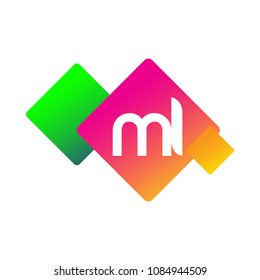 Letter MI logo with colorful geometric shape, letter combination logo design for creative industry, web, business and company.