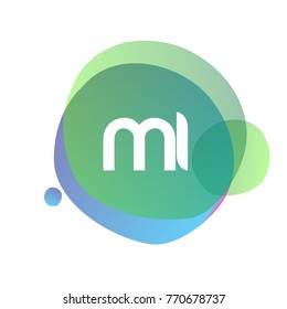 Letter MI logo with colorful splash background, letter combination logo design for creative industry, web, business and company.
