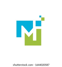 Letter MI logo design vector sign template