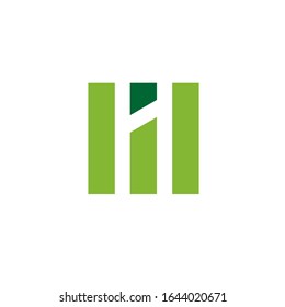 Letter MI logo design vector sign template