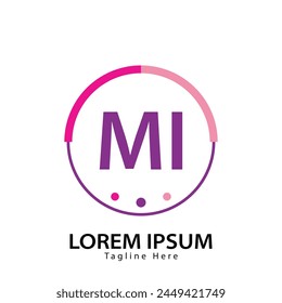 letter MI logo. MI. MI logo design vector illustration for creative company, business, industry
