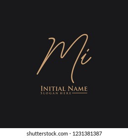 Letter Mi Logo. Initial Letter Design Vector Luxury Colors