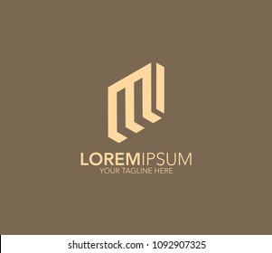 Letter MI logo template