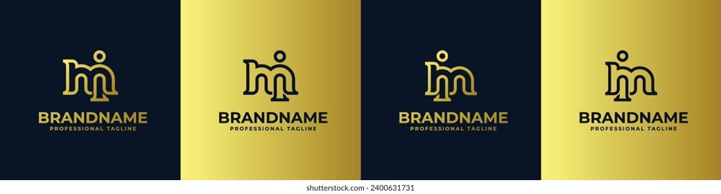 Letter MI Monogram Logo Set, suitable for business with MI or IM initials.