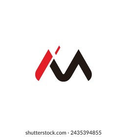 letter mi motion arrow colorful logo vector 