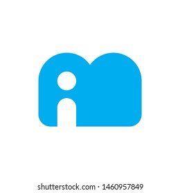letter mi simple cute design logo vector