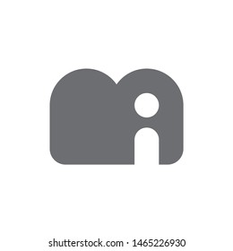 letter mi simple cute design logo vector