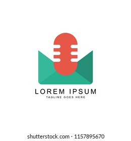 letter and mic logo template