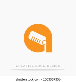 letter A with microphone logo design template vector illustration.