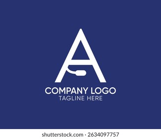 Letter A microphone logo, Microhone logo, call center logo, communication, talktive