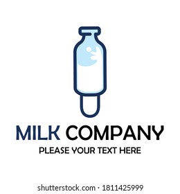 Letter i with milk bottle symbol template illustration suitable for product label or brand etc