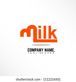 Letter milk linked logo design with initial m orange color