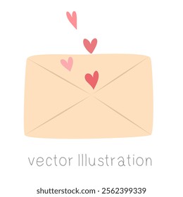 Letter and mini heart vector illustration.