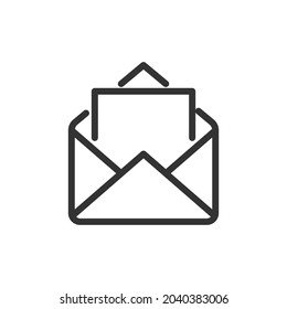 Letter minimal line icon. Web stroke symbol design. Letter sign isolated on a white background. Premium line icon.
