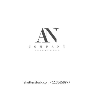 Letter AN Minimal Linked Logo Vector