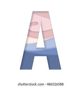 A letter minimalist alphabets with serenity and rose quartz color