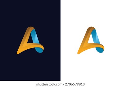 Letter A minimalist modern gradient logo design vector