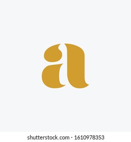 letter A minimalist monogram. Abstract vector illustration. Line creative symbol. Universal vector icon  - vector