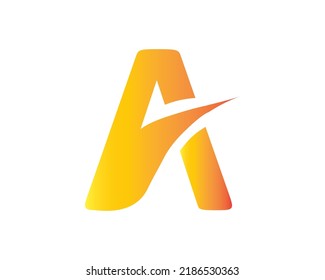 A Letter minimalist simple modern log design illustration.