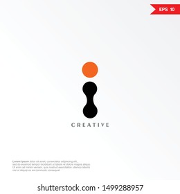 Letter i minimalist tech logo and icon, vector template.