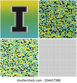 Letter I (mixed mosaic with empty cells)